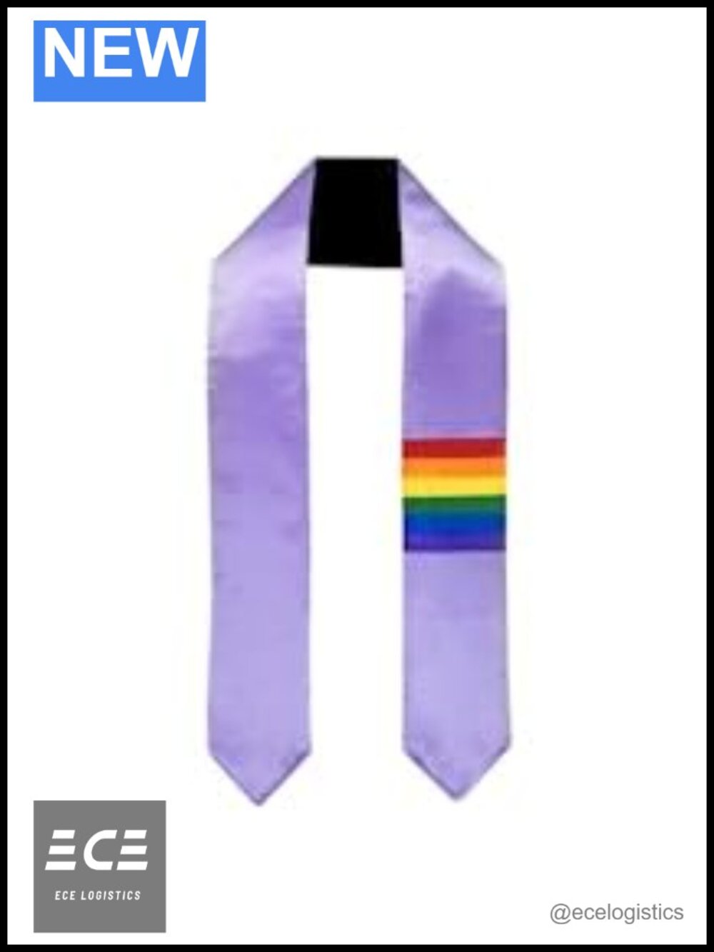 LGBTQIA+ Pride Graduation Sash Stole Rainbow Satin